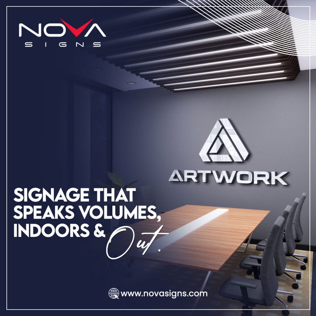 Indoor office wall sign – Sleek, professional 3D logo signage for corporate branding in offices, conference rooms, and business spaces.