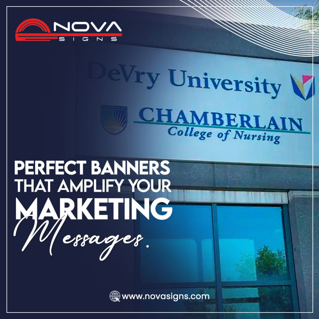 Large-format marketing banner – High-quality promotional signage for businesses, universities, and advertising campaigns.