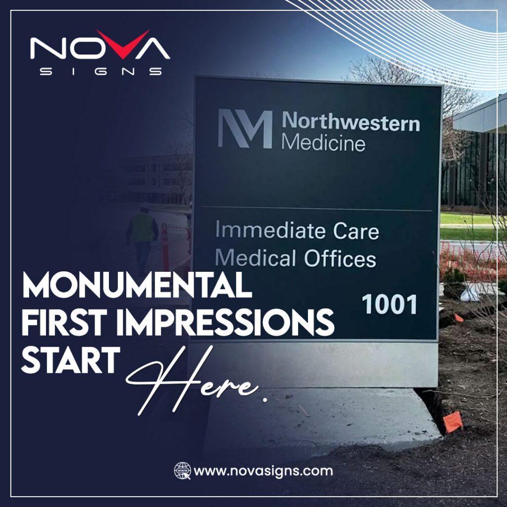 Custom monument sign – Professional, high-visibility signage for medical offices, corporate buildings, and commercial properties.