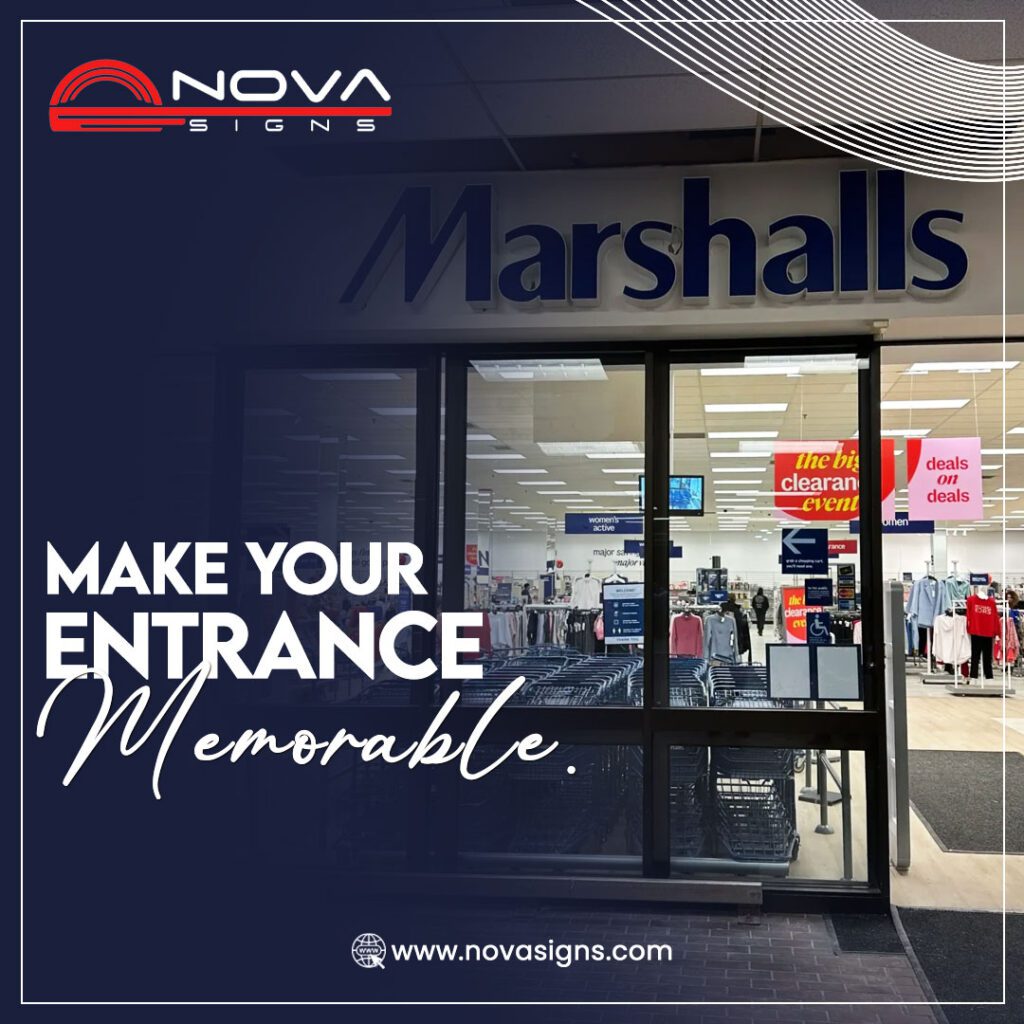 A custom storefront sign for Marshalls, designed for maximum visibility and brand recognition, ensuring a strong first impression for visitors. by Custom Signs Carpentersville