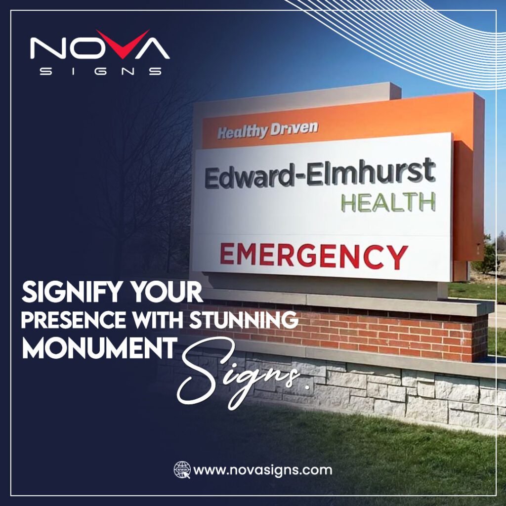 Custom monument sign – High-visibility outdoor signage for hospitals, businesses, and corporate properties, enhancing brand presence.