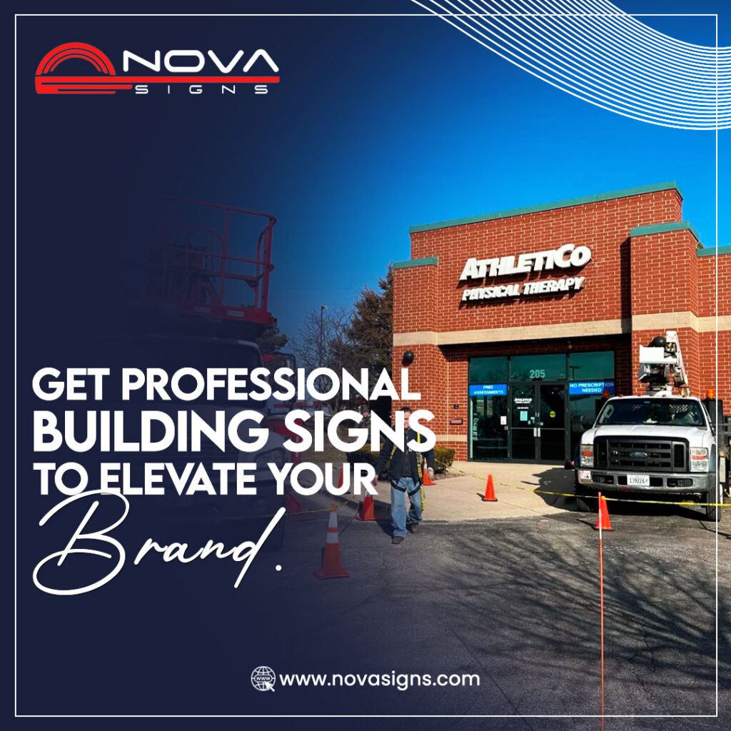 Professional building sign – High-quality exterior business signage for commercial branding and storefront visibility.