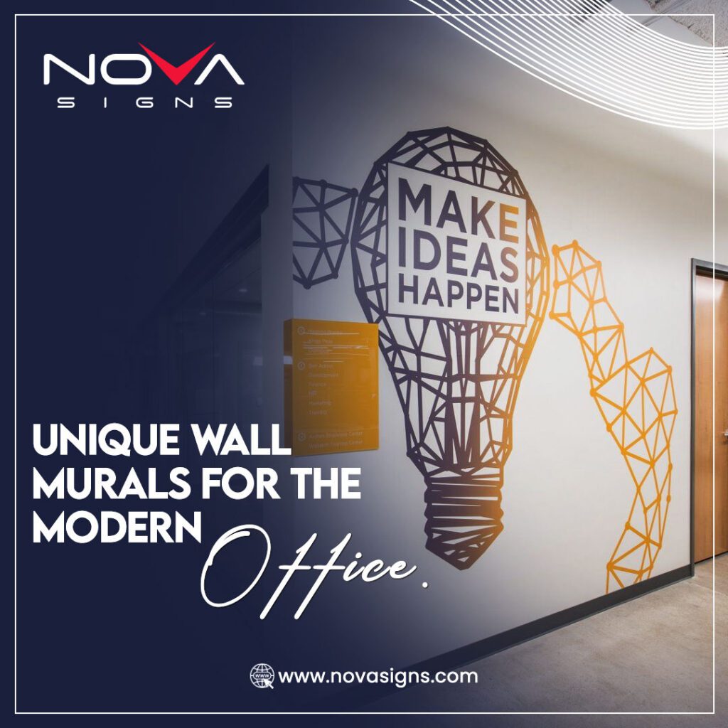 Custom office wall mural – Inspirational vinyl wall graphics for modern workspaces, boosting creativity and branding.